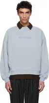 Axel Arigato Blue Distort Washed Sweatshirt In Steel Blue