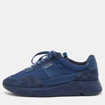Pre-owned Axel Arigato Blue Fabric And Suede Genesis Vintage Runner Sneakers Size 44