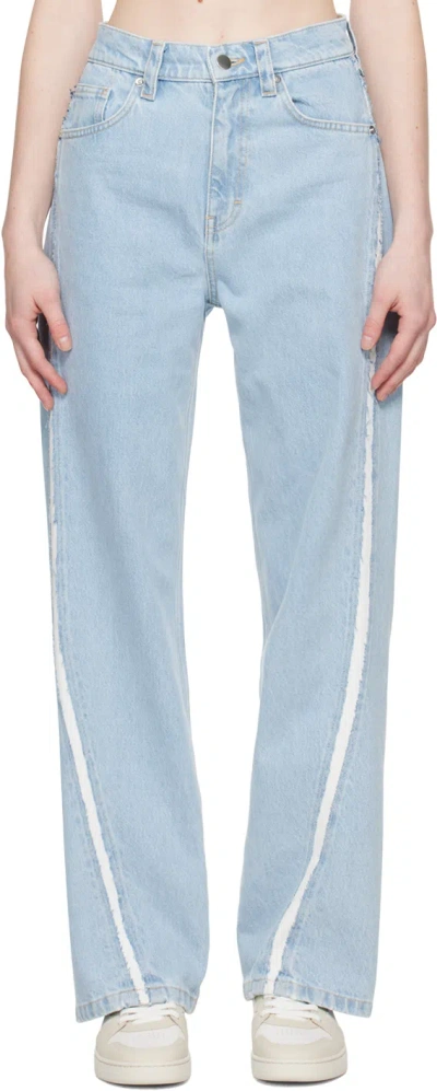 Axel Arigato Studio Stripe Jeans In Light Blue