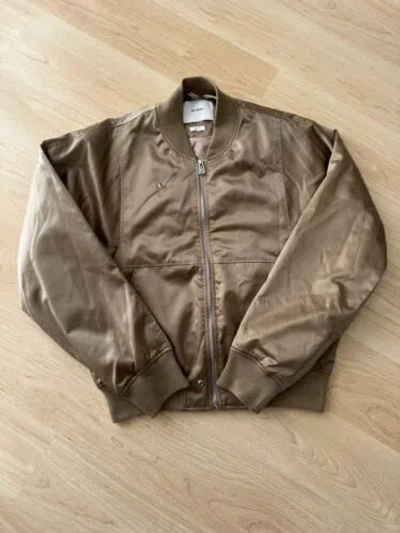 Pre-owned Axel Arigato Bomber Jacket Hayes Pale Beige Medium Rrp £399