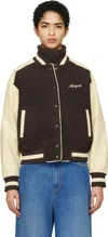 Axel Arigato Brown & Beige Saul Varsity Bomber Jacket In Brown