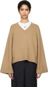 Axel Arigato Brown Rain V-neck Sweater In Camel