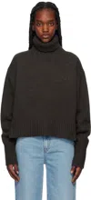 Axel Arigato Brown Remain Cropped Turtleneck In Dark Brown