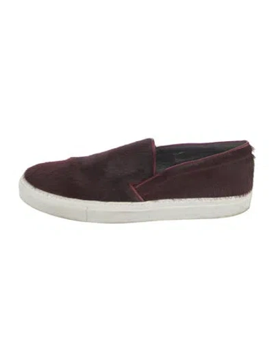 Pre-owned Axel Arigato Calf Hair Animal Print Loafers In Burgundy