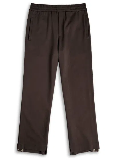 Axel Arigato Carter Knit-trimmed Jersey Sweatpants In Brown
