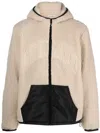 Axel Arigato Logo-patch Fleece Hooded Jacket In Neutrals