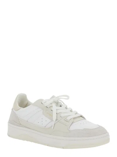Axel Arigato Clay Beige Sneaker With Inserts And Logo Embossed On The Side In Leather Man In White