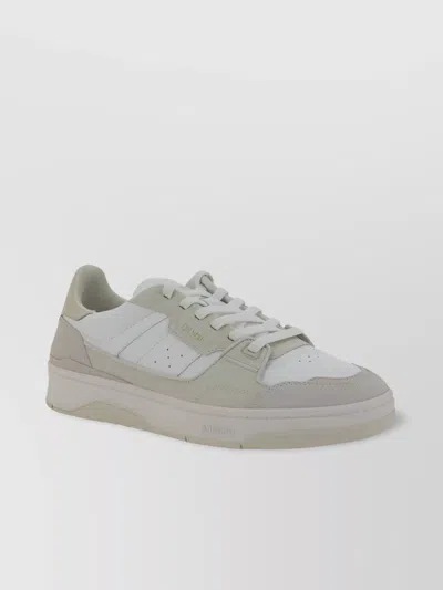 Axel Arigato Clay Leather Sneakers Contrast Stitching In Grey