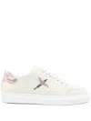 Axel Arigato Round Toe Leather Sneakers With Metallic Accent In Neutral