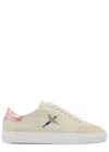 Axel Arigato Round Toe Leather Sneakers With Metallic Accent In Off White