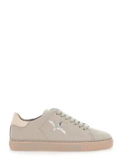 AXEL ARIGATO CLEAN 90 GREY LOW TOP SNEAKERS WITH LOGO EMBROIDERY ON THE SIDE IN LEATHER WOMAN