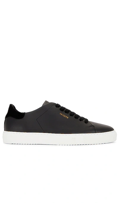 Axel Arigato 90 Clean Black Low Top Sneakers With Logo Lettering On The Side In Leather Man In Multi