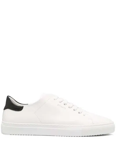 Axel Arigato 'clean 90 Contrast' White Low Top Sneakers With Laminated Logo In Leather Man