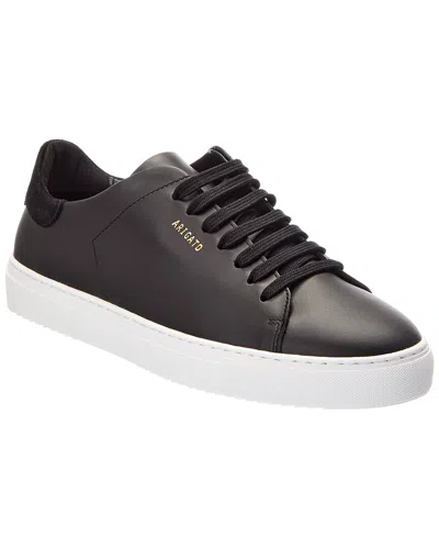 Axel Arigato 90 Clean Black Low Top Sneakers With Logo Lettering On The Side In Leather Man In Multi