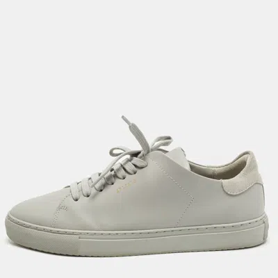 Pre-owned Axel Arigato Clean 90 Size 41 Grey Leather Low Top Sneakers In Gray