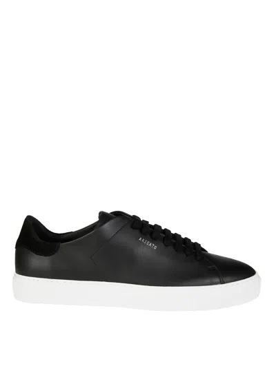 Axel Arigato 90 Clean Black Low Top Sneakers With Logo Lettering On The Side In Leather Man In Multi
