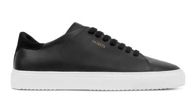 Axel Arigato 90 Clean Black Low Top Sneakers With Logo Lettering On The Side In Leather Man In Multi