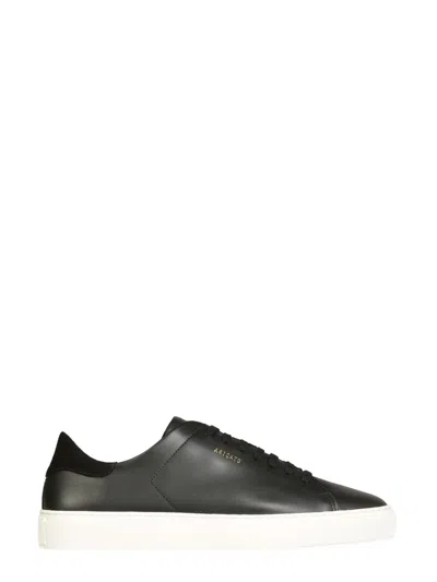 Axel Arigato 90 Clean Black Low Top Sneakers With Logo Lettering On The Side In Leather Man In Multi