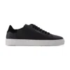 Axel Arigato 90 Clean Black Low Top Sneakers With Logo Lettering On The Side In Leather Man In Black