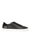 Axel Arigato 90 Clean Black Low Top Sneakers With Logo Lettering On The Side In Leather Man In Black