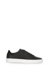 Axel Arigato 90 Clean Black Low Top Sneakers With Logo Lettering On The Side In Leather Man In Black