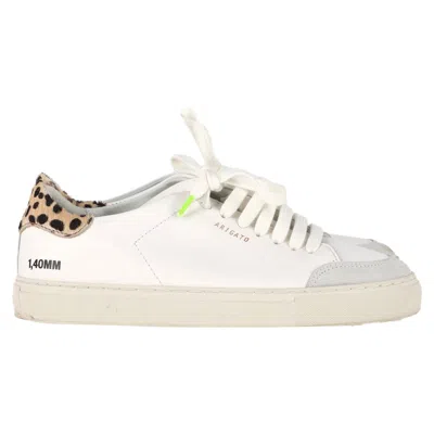 Axel Arigato Clean Leopard Detail Sneakers In White Leather