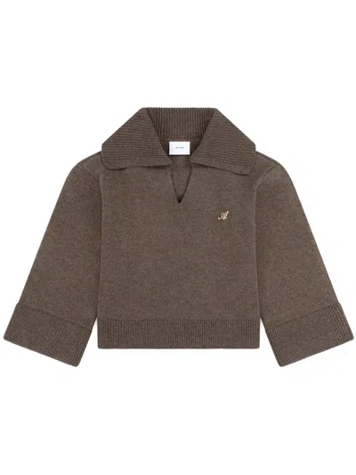 Axel Arigato Clio Cropped Jumper In Brown