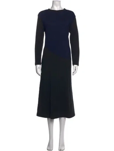 Pre-owned Axel Arigato Colorblock Pattern Midi Length Dress In Black