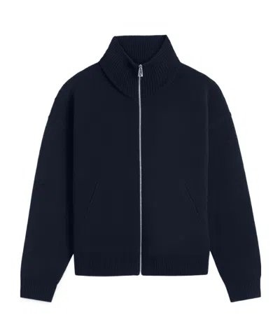 Axel Arigato Core Wool-blend Zipped Cardigan In Black