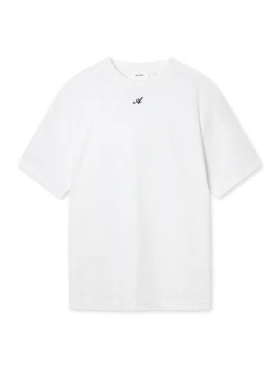 Axel Arigato Cosmo Logo Washed Loose Fit T-shirt In White
