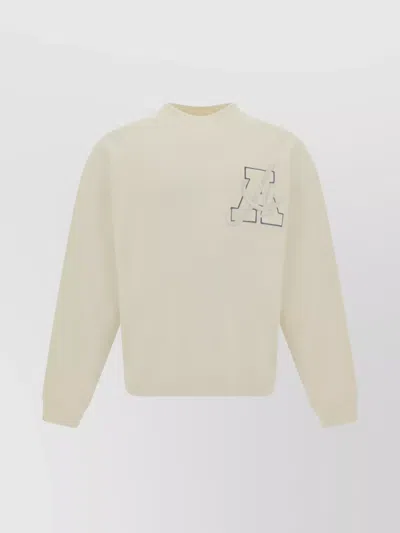 Axel Arigato Logo-embroidered Cotton Sweatshirt In Beige