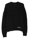 Axel Arigato Textured Knit Crew-neck Sweater In Black