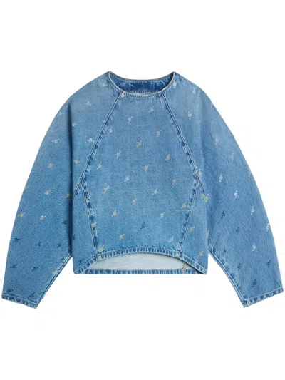 Axel Arigato Daisy Script A Denim Top In Blue