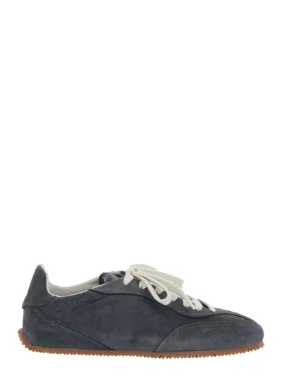 Axel Arigato 'daze Runner' Grey Sneaker With Logo On The Tongue And Grooved Sole In Suede Woman In Gray