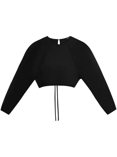 Axel Arigato Demi Satin Crop Top In Black