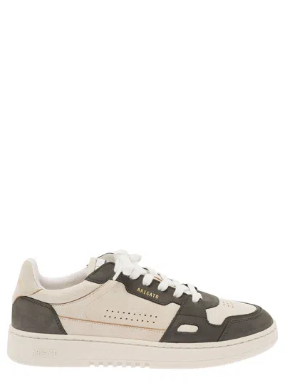 Axel Arigato Dice Lo Green And White Two-tone Sneakers In Calf Leather Man In Beige Dark Grey