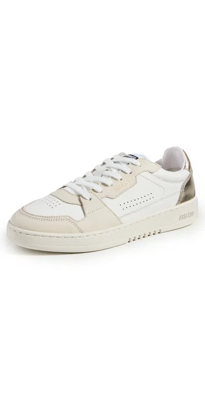 Axel Arigato White & Gold Dice Lo Sneakers In White Gold