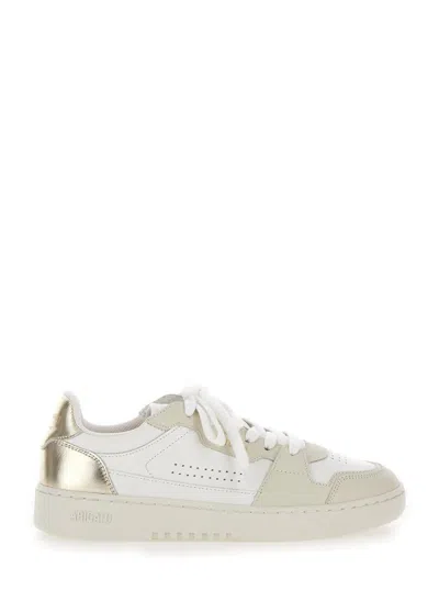 AXEL ARIGATO 'DICE LO' WHITE SNEAKERS WITH LOGO DETAIL AND METALLIC HEEL TAB