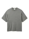 Axel Arigato Distort Knitted Back-logo T-shirt In Gray