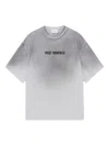 Axel Arigato Crew Neck Graphic Print Drop Shoulder T-shirt In Gray
