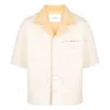 Axel Arigato Holiday Wool Blend Bowling Shirt In Beige