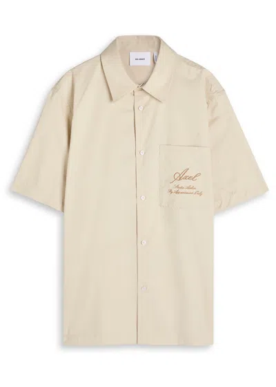 Axel Arigato Stitch Shirt With Logo Embroidery In Sand
