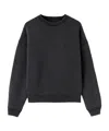 Axel Arigato Anthracite Grey Typo-embroidered Jersey Sweatshirt In Black