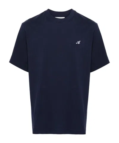 Axel Arigato Embroidered-logo Cotton T-shirt In Black