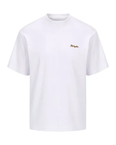 Axel Arigato Embroidered Logo Mock Neck T-shirt In White