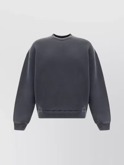Axel Arigato Black Fleece Fabric Crewneck Sweatshirt In Grey