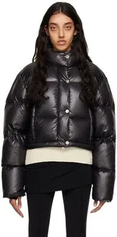 Pre-owned Axel Arigato Enigma Jacket Cropper Down Black Medium Puffer