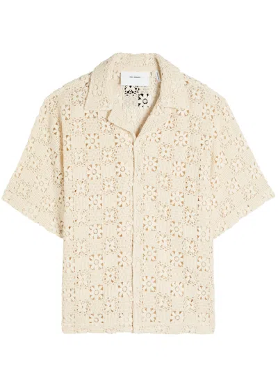 Axel Arigato Eren Crochet Open-knit Shirt In Sand