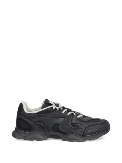 Axel Arigato Eris Black Low Top Sneakers With Logo Patch On The Tongue In Leather And Fabric Man In Multi