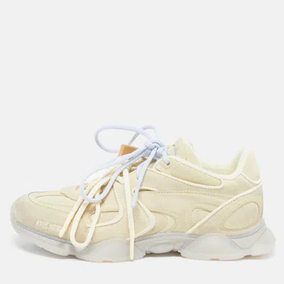 Pre-owned Axel Arigato Eris Size 39 Yellow Suede Low Top Sneakers